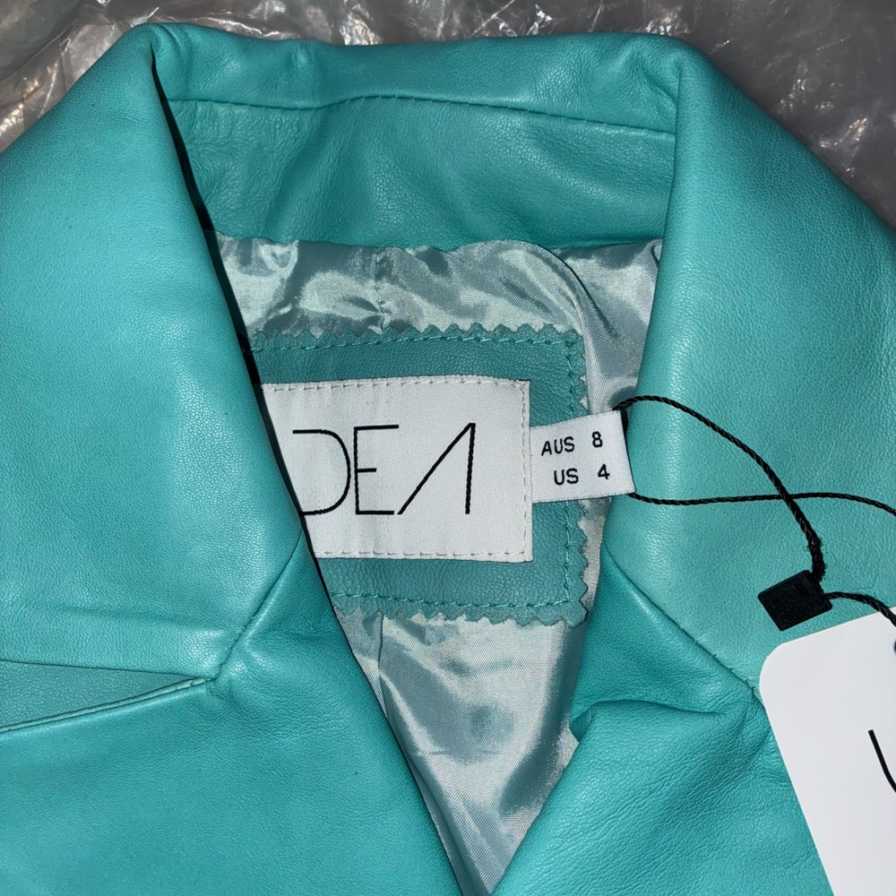 Women's Aqua Leather Jacket